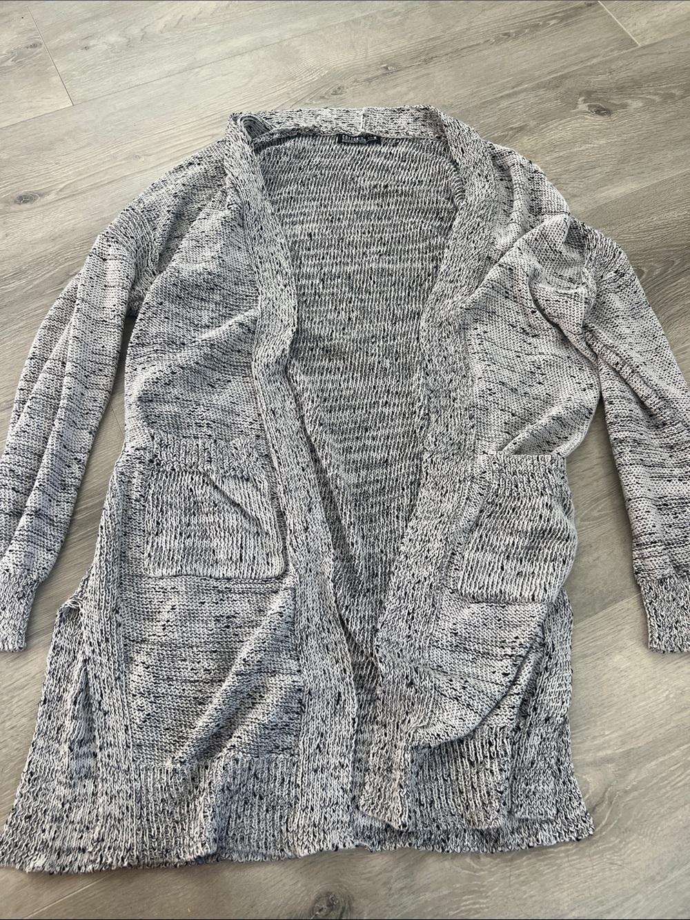 Cotton On Gray Marled Open-Front Knit Cardigan